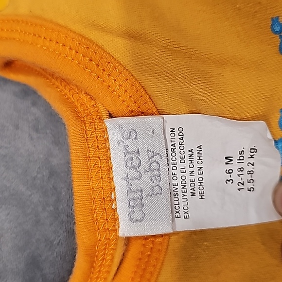 F Carters 2 peice onesie pants set 3-6mo., orange, fish, sea life cute adorable - Picture 11 of 11